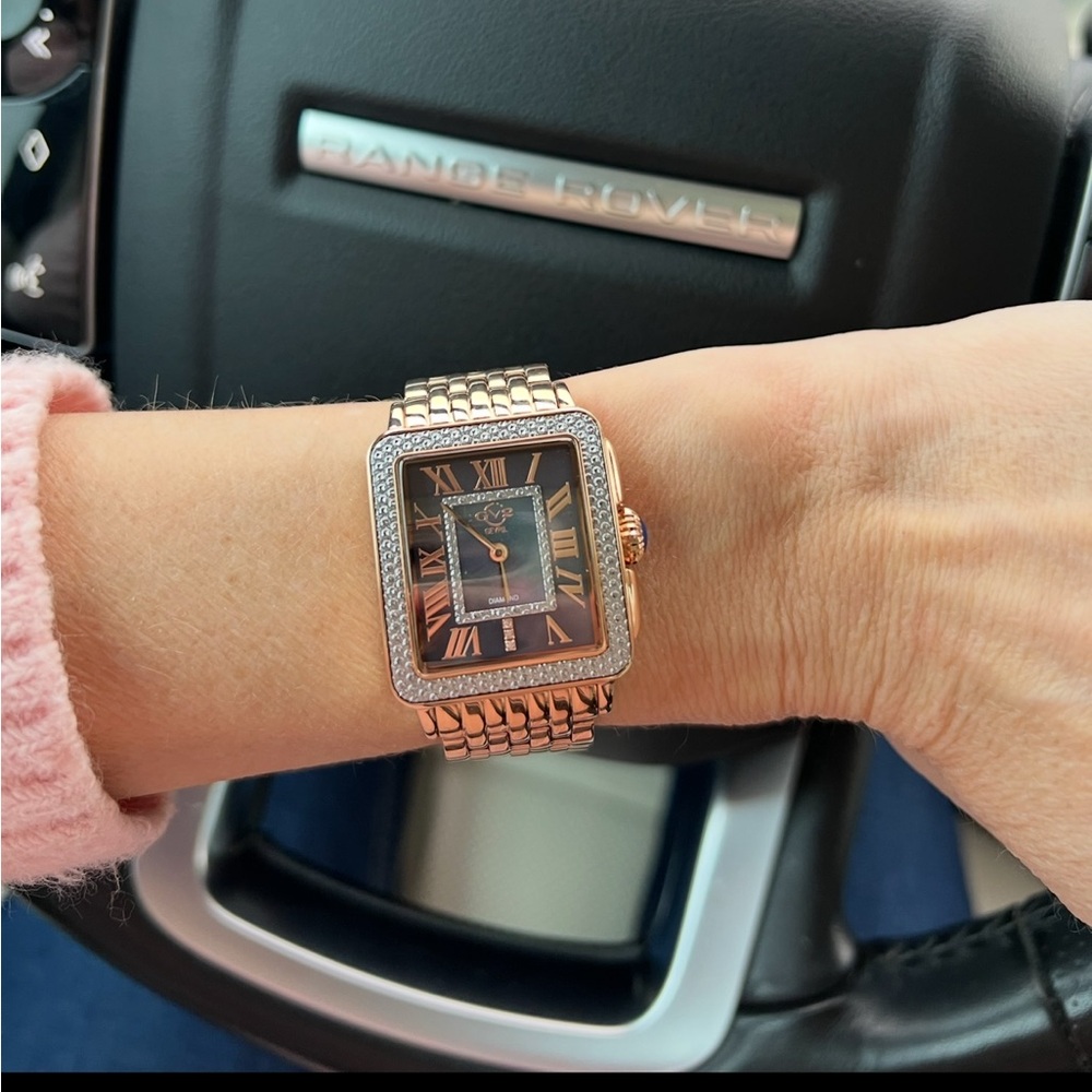 Gevril Padova Diamond Rose Gold Mother of Pearl Watch
